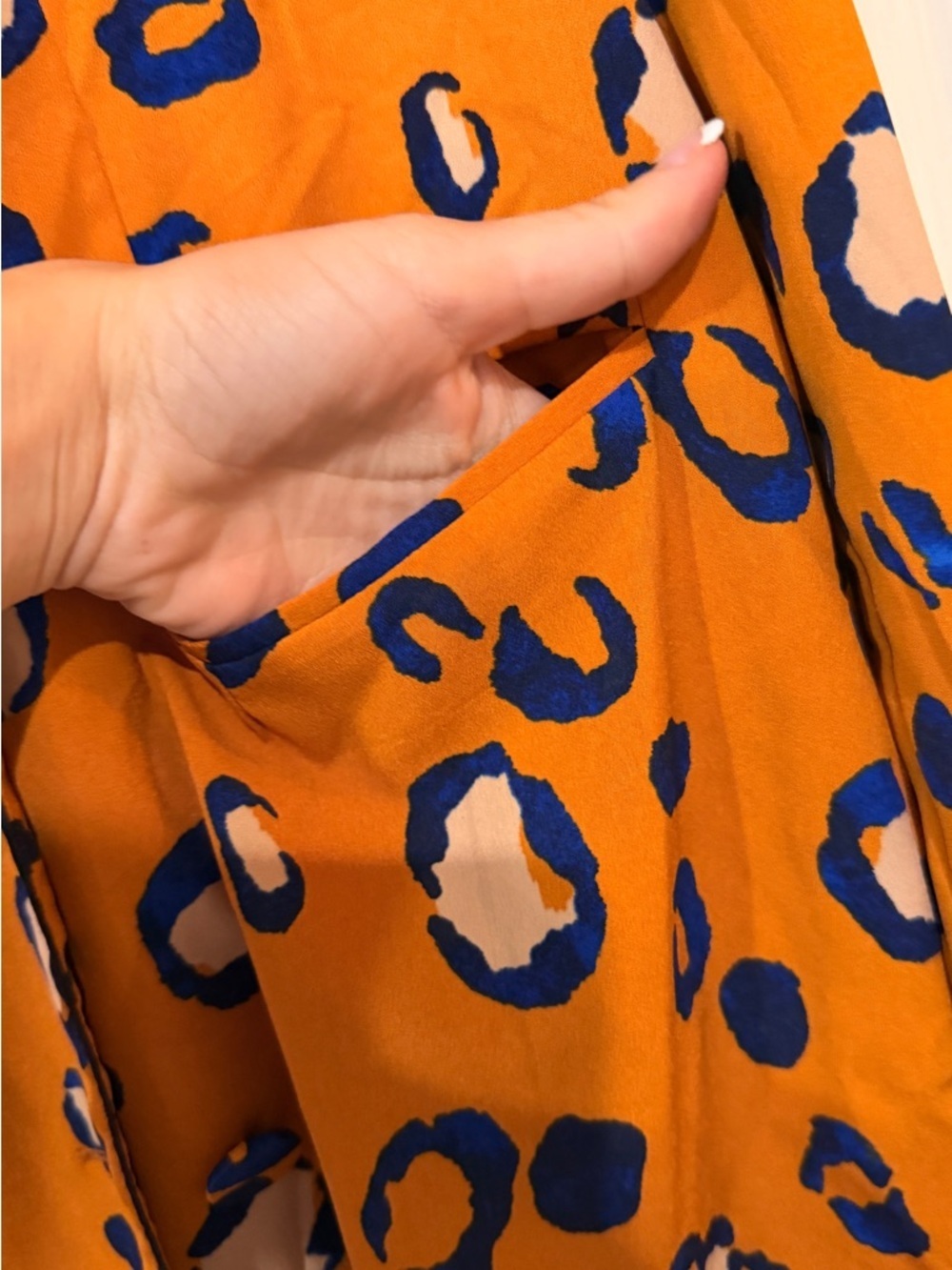 3.1 Phillip Lim Orange Leopard-Print Blazer with Blue and Cream Spots - Picture 7 of 11